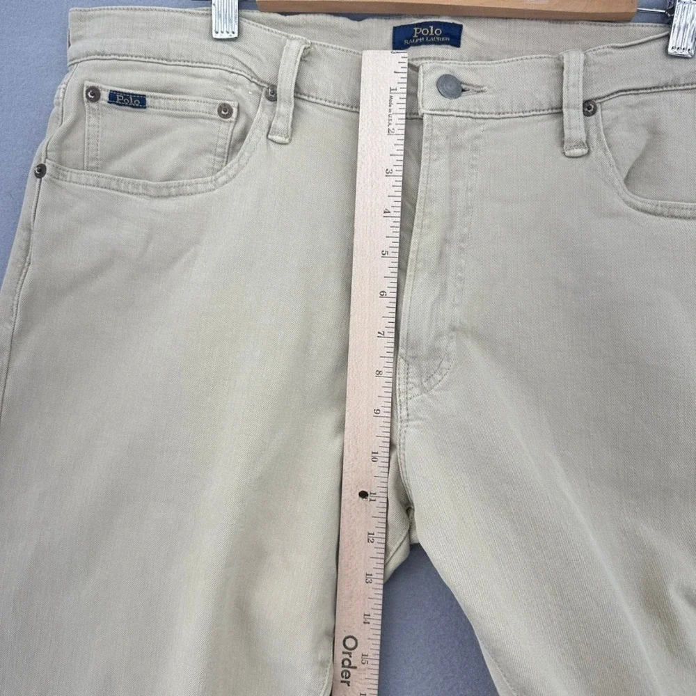 Polo Ralph Lauren Hampton Relaxed Straight Jeans Mens 36x30 (28) Tan Khaki Denim - Picture 5 of 9